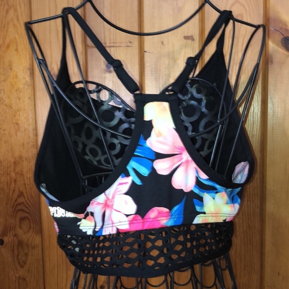 Pink Victoria’s Secret floral bra sports bra size large ultimate bra colorful​​​ - Picture 5 of 7